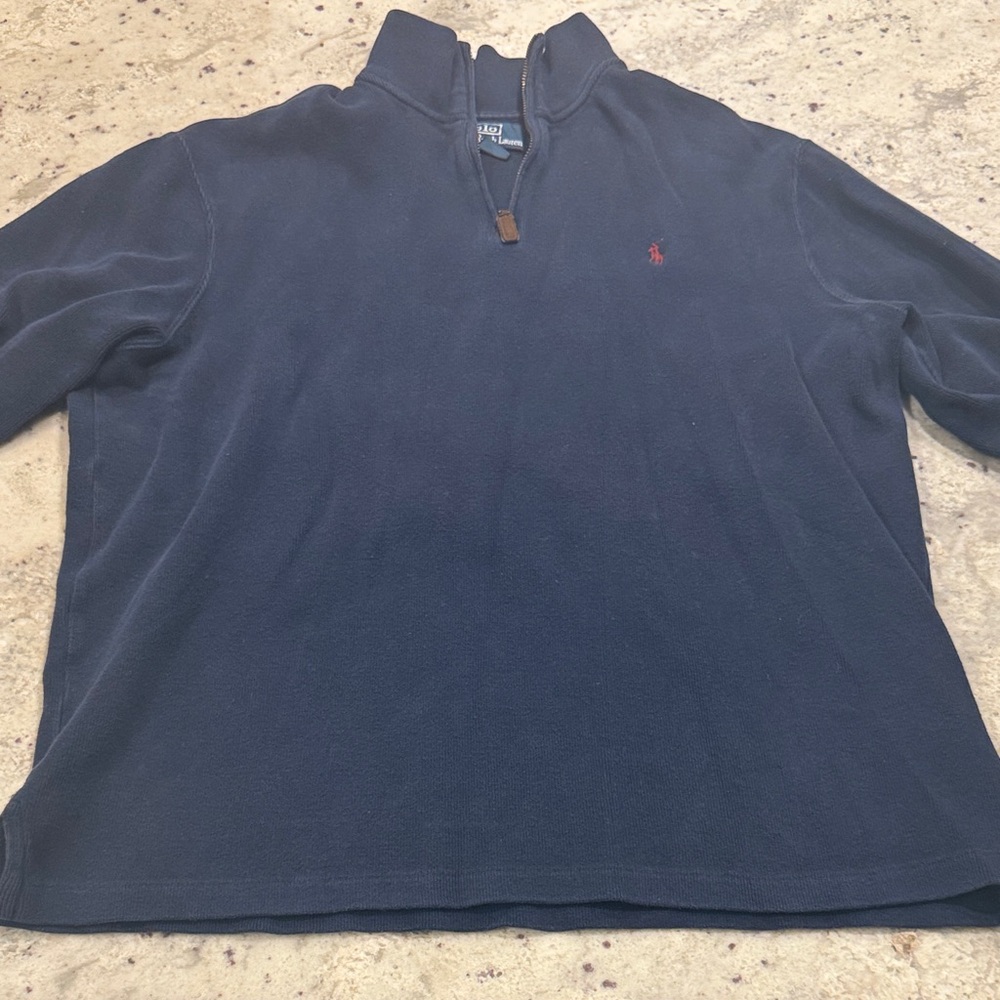 Polo by Ralph Lauren Men's Dark Blue Quarter-Zip Pullover